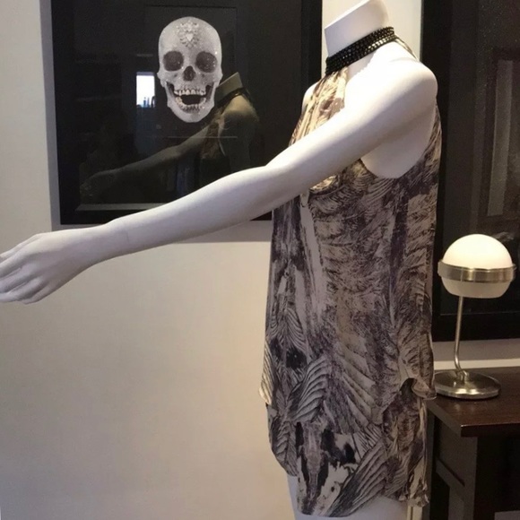 Haute Hippie Freebird Print Silk Halter Top - Picture 6 of 8